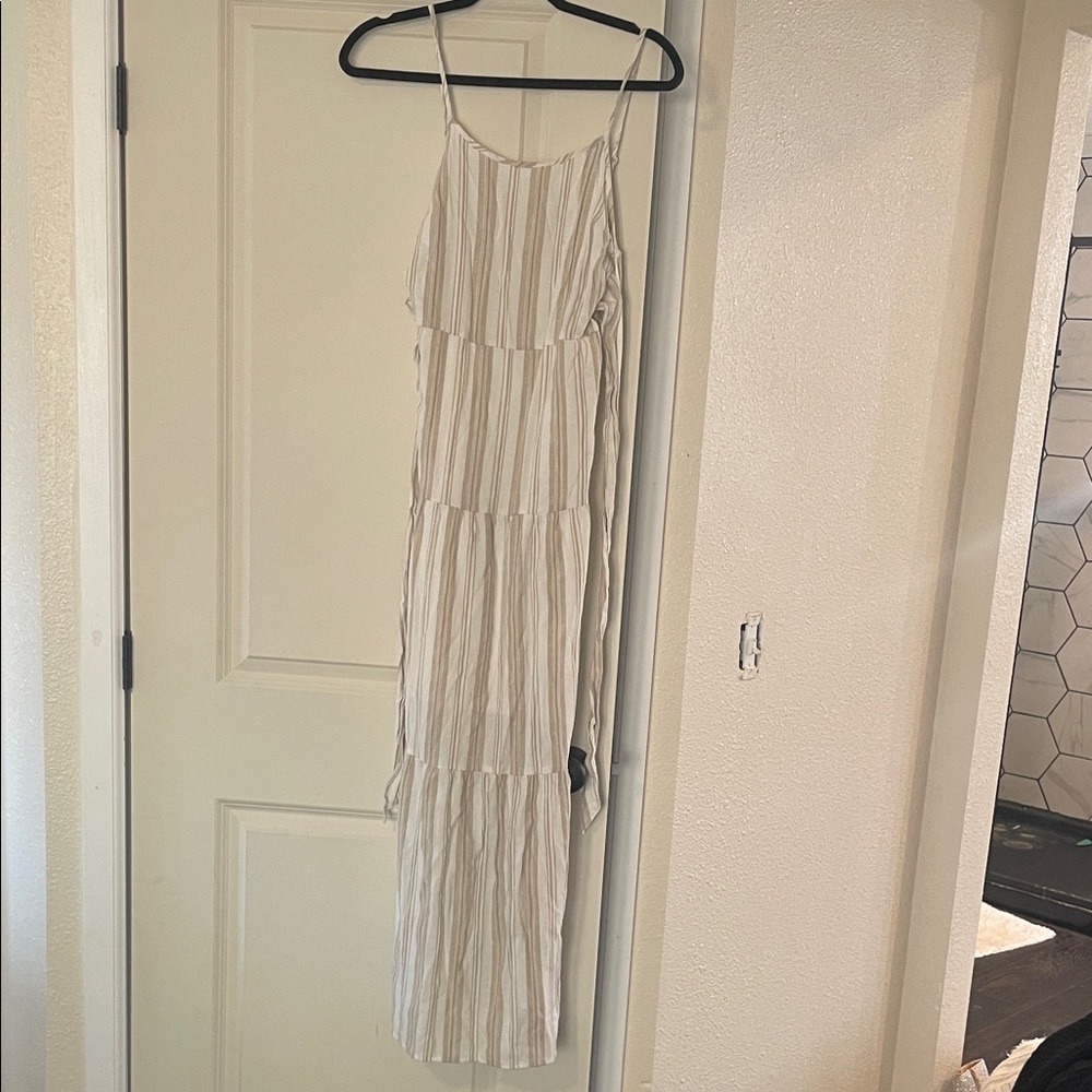Striped Cream Maxi Dress